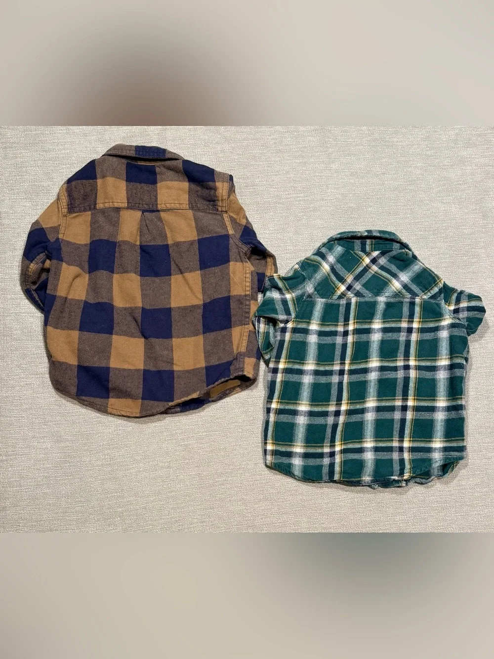 Old Navy Boys Plaid Button-Down Shirts - Navy & Green